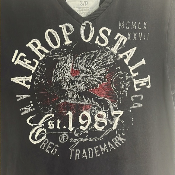 Vintage men’s Aeropostale single stitch black est. 1987 short sleeve t shirt S/P - Picture 2 of 16